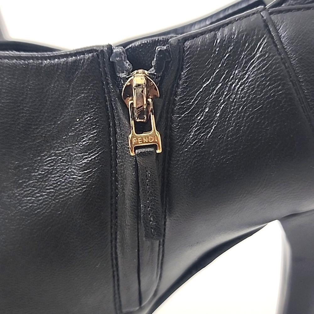 Fendi Black Platform Booties Size 41 - Picture 7 of 12